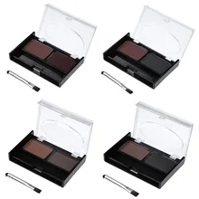 2 Colors Waterproof Makeup Enhancers Eyebrows Palette Powder Professional Eye Shadow Eyebrow Cosmetic Make Up Set With Brush