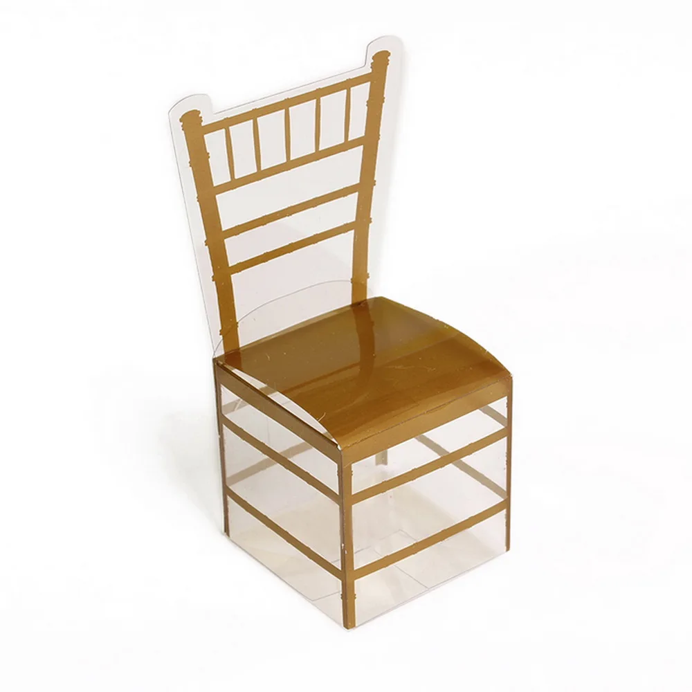 

New stye Party Favor Chair Shape Favor Boxes Plastic Boxes PVC Boxes Clear Candy Boxes For Party 12pcs