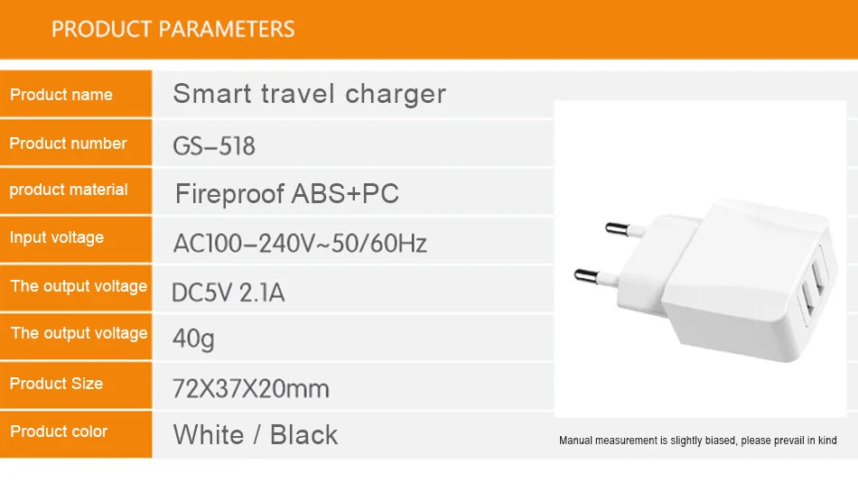 !ACCEZZ Dual USB EU Plug Portable Quick Charger Travel Wall For iPhone Samsung Xiaomi Huawei Universal Phone USB Charge Adapter (2)