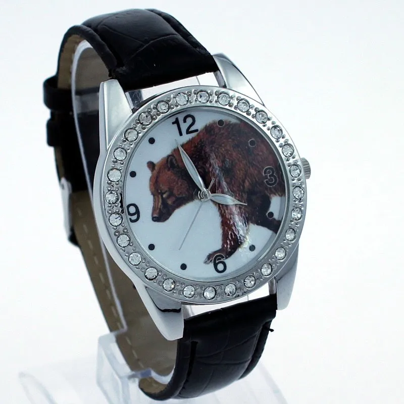 Высококачественные детские кварцевые часы для мальчиков с изображением медведя и животных, Детские повседневные светящиеся наручные часы с кожаным ремешком