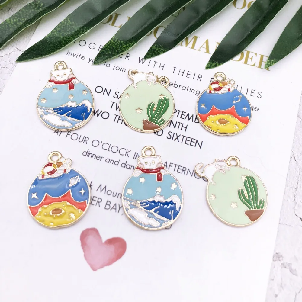 10 шт. мультяшная серия Северный полярный медведь Desert charms вулкан аэрокосмический