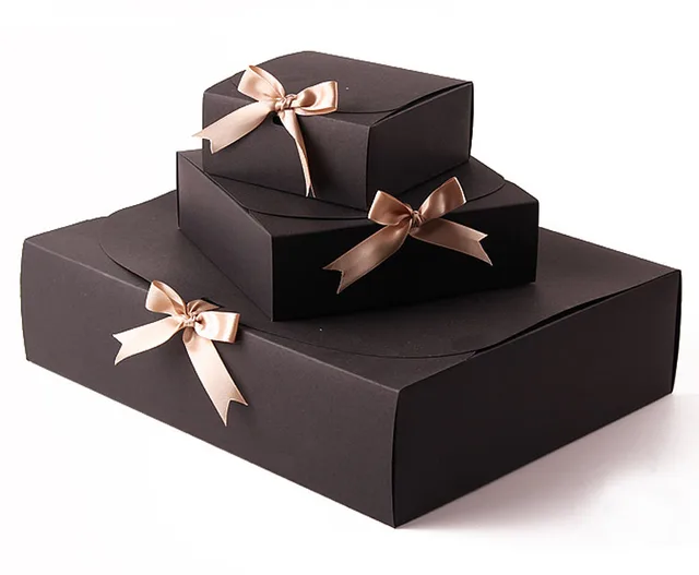Fashion 350gsm Kraft Paper Gift Packaging Boxes 3Kinds of Size Packaing