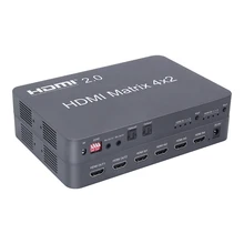 HDMI 2,0 Matrix 4x2 Scaler 4K 60Hz HDMI переключатель сплиттер матрица Поддержка аудио независимо от оптического или стерео LPCM/DTS