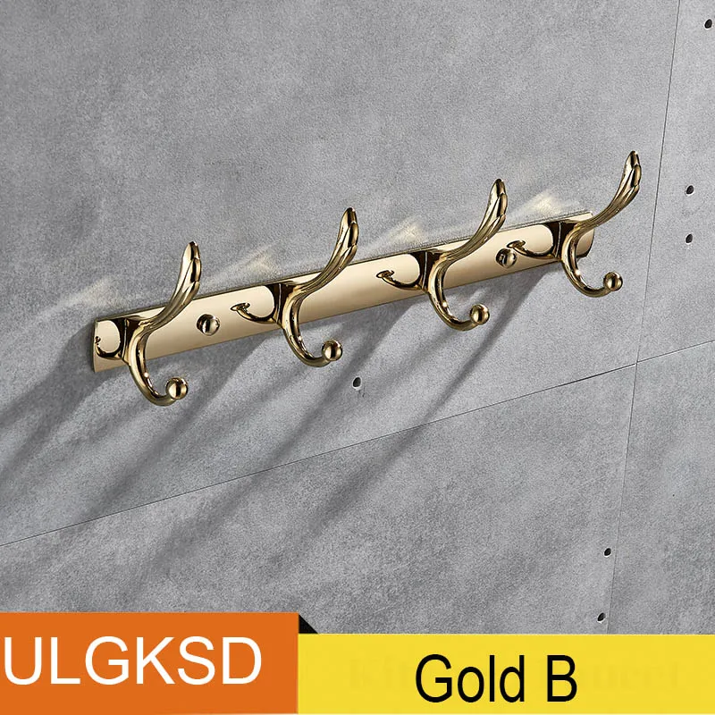 ULGKSD золото/розовое золото/хром аксессуары для раковины крючки para ванная комната/кухня декоративные крючки для ванны крючок для полотенец - Цвет: Gold B