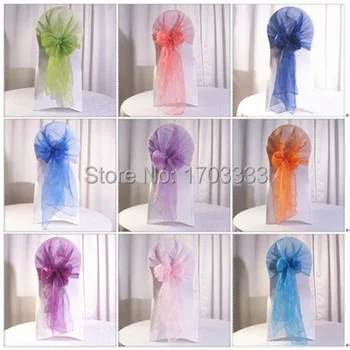 

1000pcs Organza chair sashes bow wedding cover banquet free Shipping