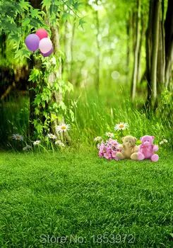 

photography background Green Spring Flower Tree Grass bears children Wedding Backgrounds Photography Backdrop Photo Studio S-62