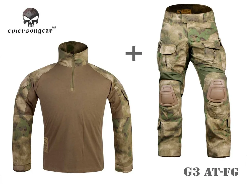 

Airsoft BDU Gen3 Combat Uniform EMERSON Tactical Shirt & Pants Knee Pads ATFG EM8576 EM9351ATFG
