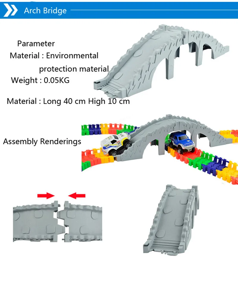 DIY сборка пластиковых аксессуаров мост и рампа гоночная дорожка железная дорога подходит для всех изгибающихся дорожек и волшебных гоночных игрушек для мальчиков