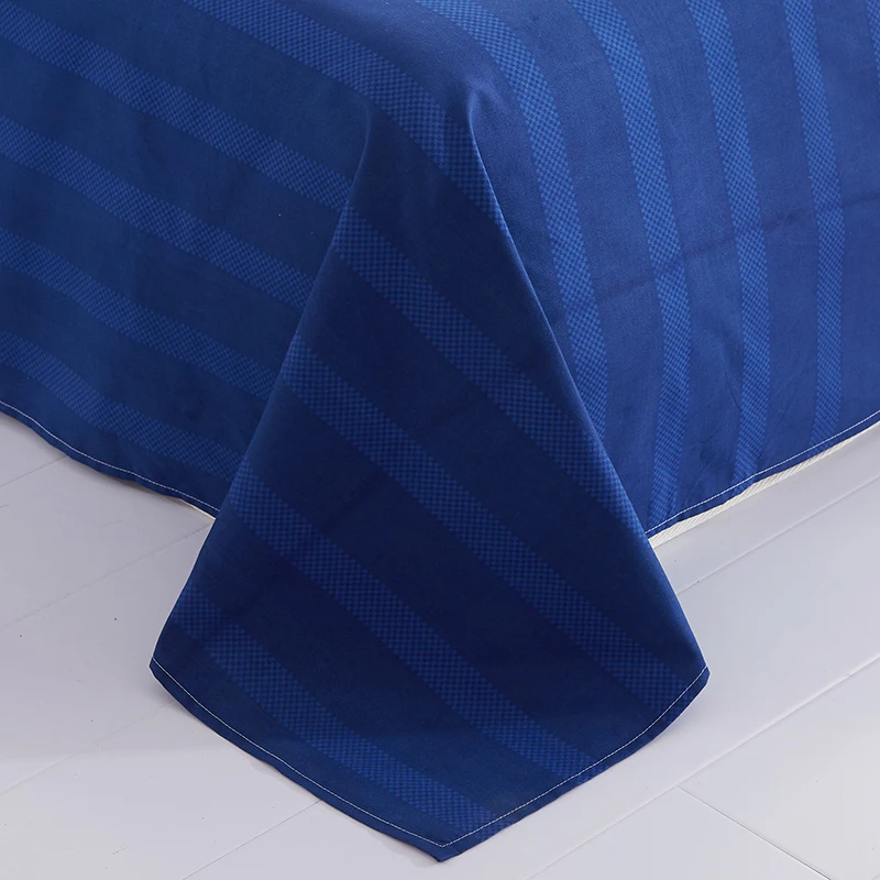 Sookie Blue Striped Bed Sheet Modern Style Bedclothes Flat Sheets Soft