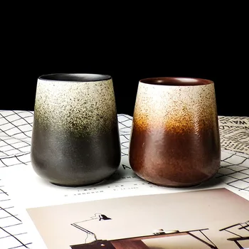 

Japanese Style Ceramic Coffee Mug Gradient Frosted Milk Cup Beer Glass Tea Coffee Cups Print Letter Christmas Gift Holiday Mugs
