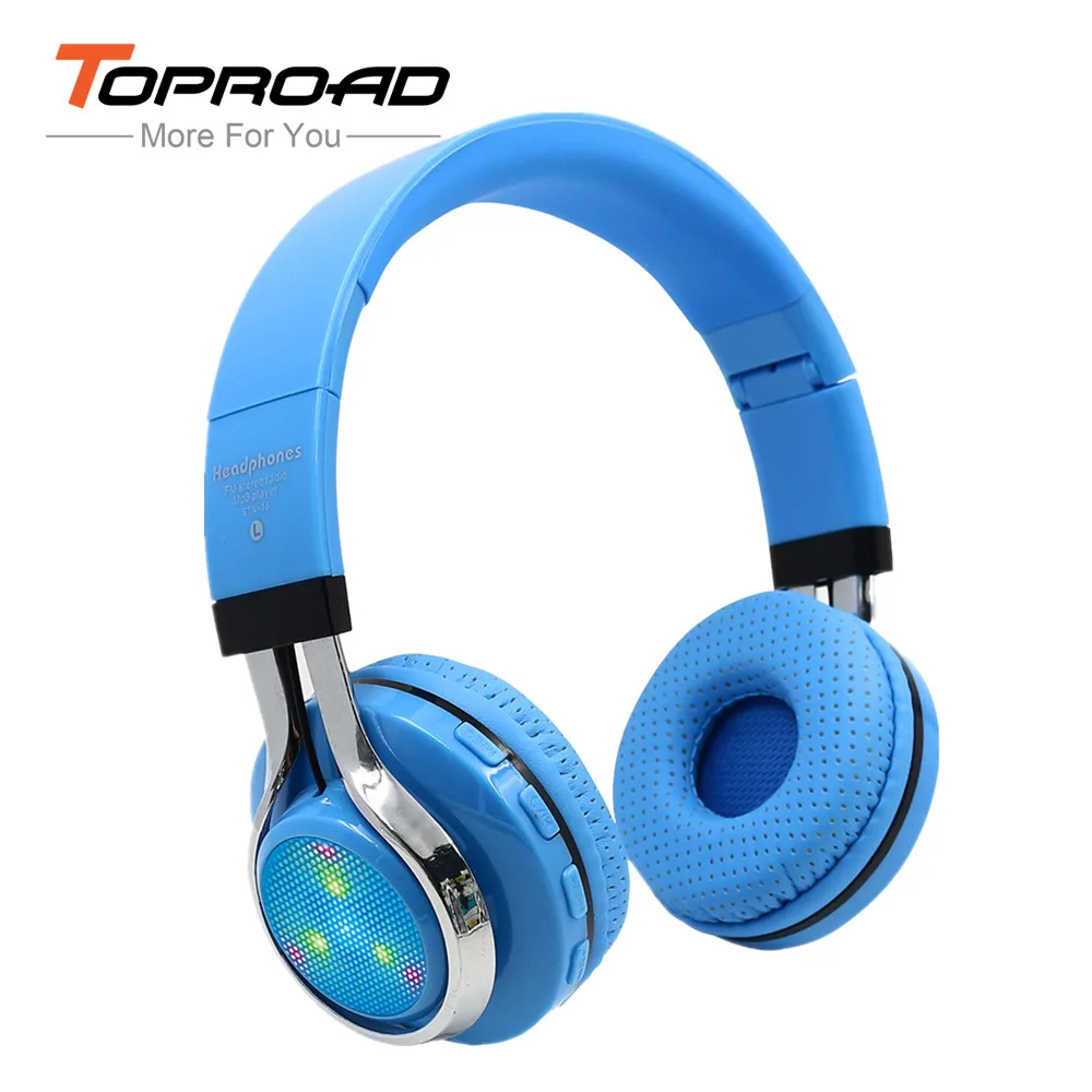 TOPROAD складные наушники с Bluetooth светящиеся со светодиодами Беспроводная