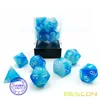 Bescon Gemini Glowing Polyhedral Dice 7pcs Set ICY ROCKS, Luminous RPG Dice Set d4 d6 d8 d10 d12 d20 d%, Brick Box Packaging 2