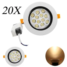 20X светильник 12 Вт потолочный светильник 85-265 В Встроенный Настенный светильник Светодиодные прожекторы драйверы для домашнего освещения дома светодиодный встраиваемый светильник