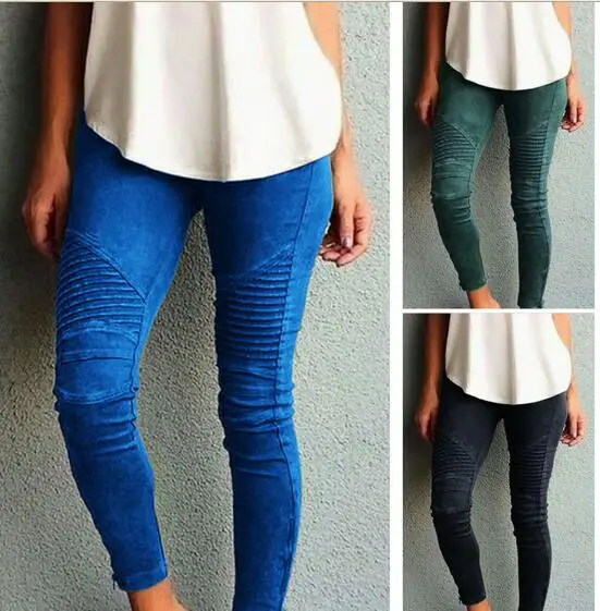

2018 European and American ladies fashion casual slim tight elastic pants