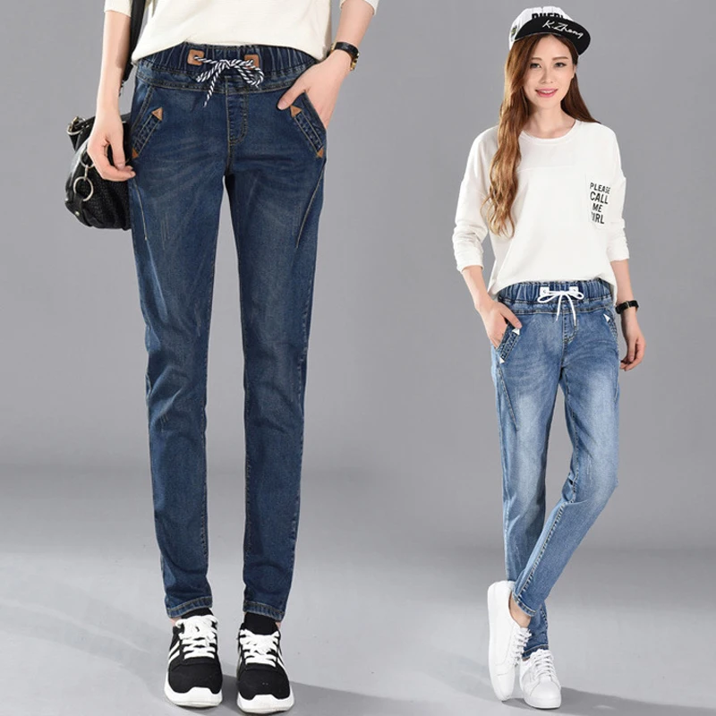 

2019 spring autumn boyfriend Jeans for women 5XL high waist stretch denim pants femme distressed skinny plus size Jeans Trousers
