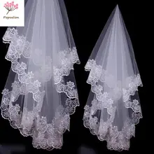 Крышка уход за кожей лица, аксессуары для свадьбы, короткий стиль 1,5 метров, свадебная фата кружевная Фата без гребень WAS10107