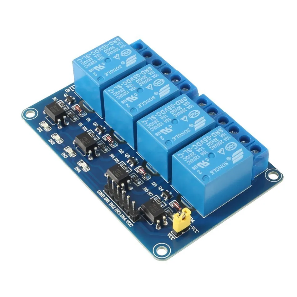 4 канальный 5 в пост. Тока релейный модуль для Arduino Raspberry Pi Dsp Avr Pic Arm|Аксессуары