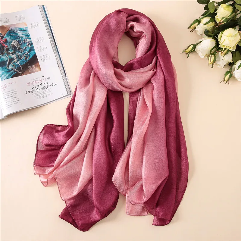

2018 big size summer scarf for women soft pashmina lady silk scarves shawls and wraps beach stoles hijabs headband