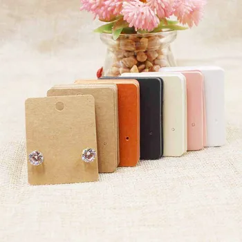 

1000pcs5*6.5cm New Luxury Brand Jewelry pearl Pink paper Display Earring Card stud Earrings Package tag cards custom cost extra