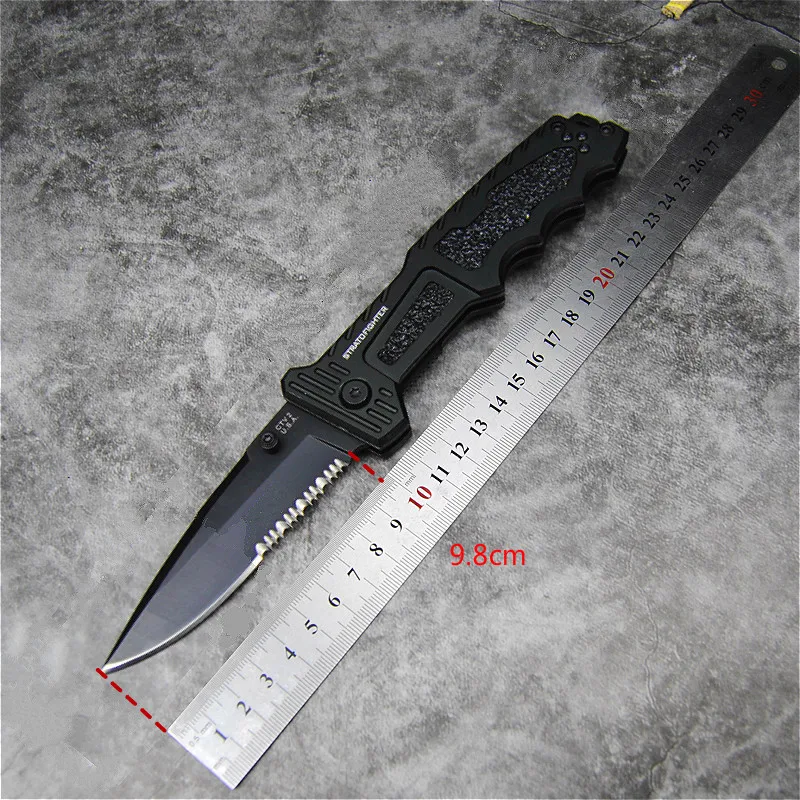 Итальянский стиль 440C большой черный складной нож 10,2 дюймов Открытый складной Охотник Многофункциональный Открытый тактический складной нож