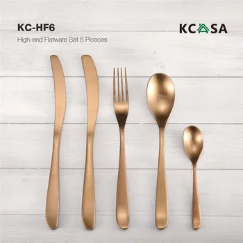 

KCASA 5 Pcs/Set High-end Stianless Steel Flatware Set Dinnerware Dining Tableware Steak Knife Fork Spoon Set New Arrival