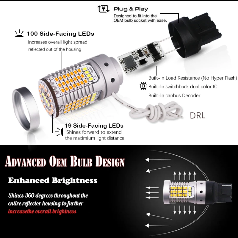 IJDM нет Hyper Flash BAU15S светодиодный Canbus 1156 BA15S 3156 T15 P21W 7440 T20 светодиодный горки светодиодный лампы для DRL/указатели поворота 12V