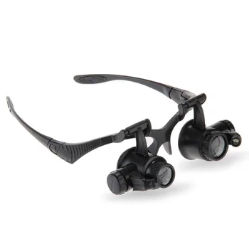 

Headband 10X 15X 20X 25X LED Light Glasses Magnifier Watchmaker Jewelry Optical Lens Glass Magnifier Loupe