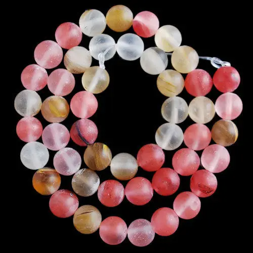 8mm Matte Volcano Cherry Quartz Ball Loose Beads 15&quot wholesale Fine Fashion women good Bead Length High-quality | Украшения и