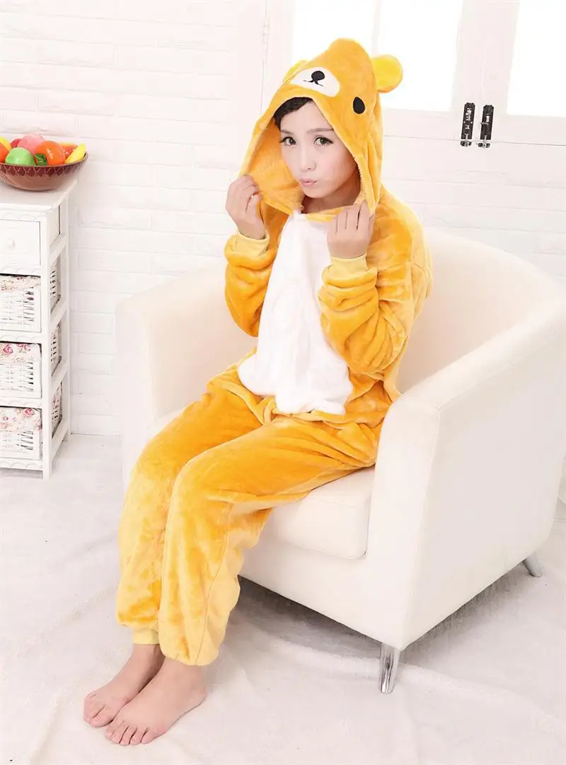 Kigurumi пижамы для взрослых животных Пижама Костюм для косплея «Пижама» Pedo медведь Onesie коричневый пижамы Комбинезоны Rompers - Цвет: Rilakkuma bear