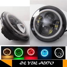 Для 1992-2006 Hummer H1 2003-2009 H2 Benz G55 " светодиодный фар 7 дюймов фары с halo фонари янтарного цвета светодиодный