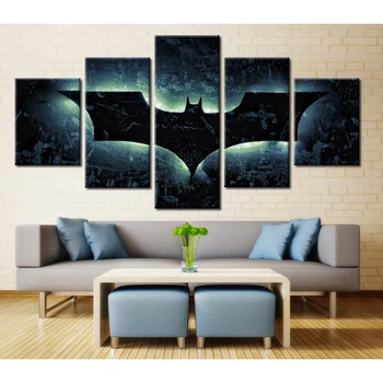 

Modular Painting Canvas Wall Art Pictures Home Decoration 5 Pieces Batman Dark Knight Movie Modern HD Printed Poster Framework