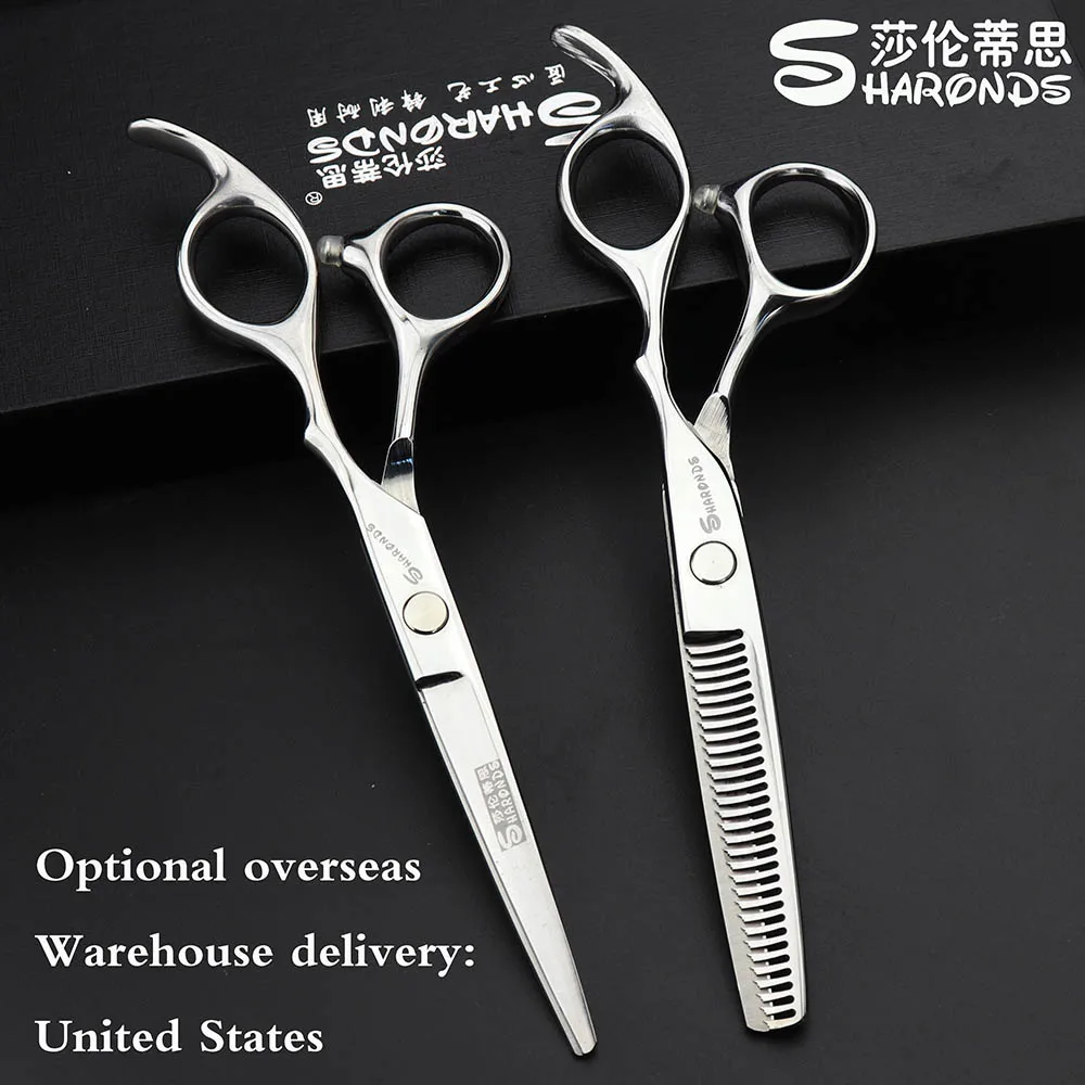 Salão de Beleza Tesouras do Cabelo Polegada Barbeiro Tesoura Sharonds Profissional Cabeleireiro Ferramentas Estilo Corte 6 8 Cheap Tesouras de cabelo