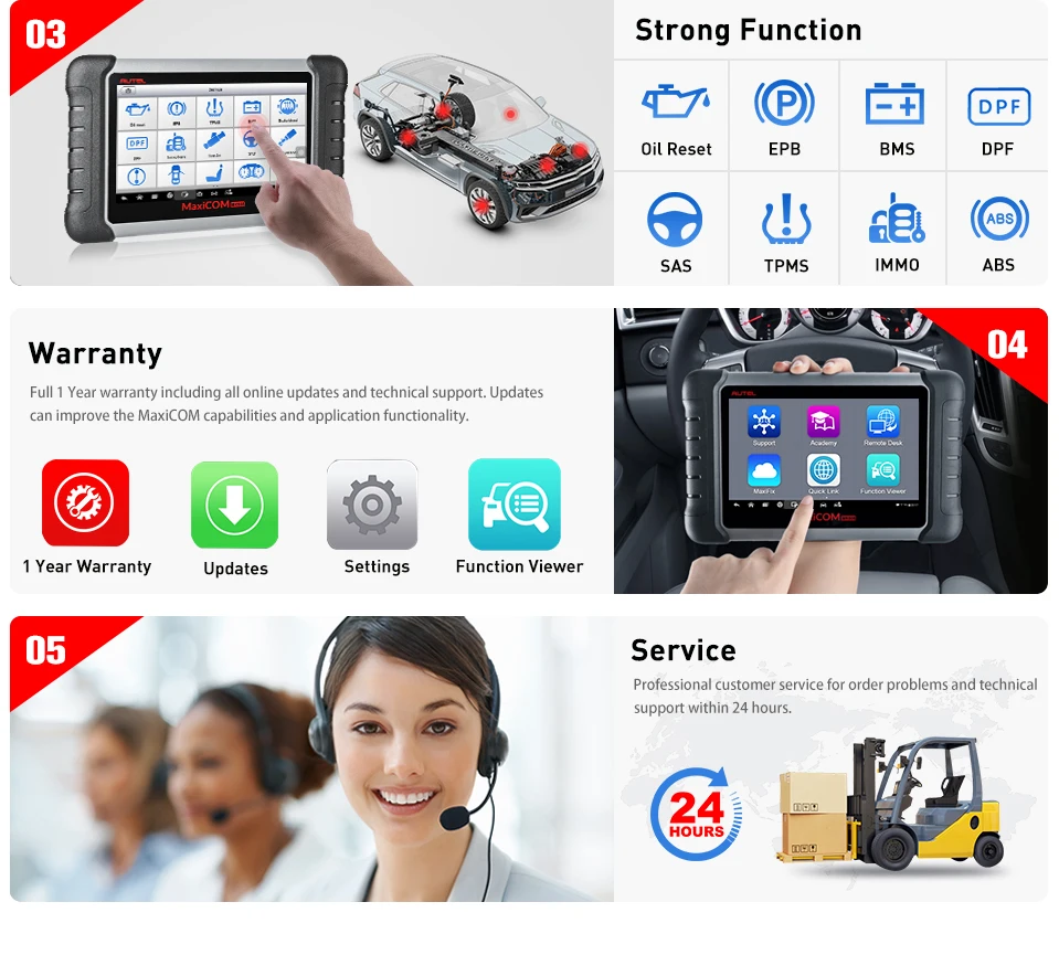 Autel MaxiCOM MK808 OBDII Автомобильный сканер IMMO EPB SAS BMS TPMS DPF сервис диагностический
