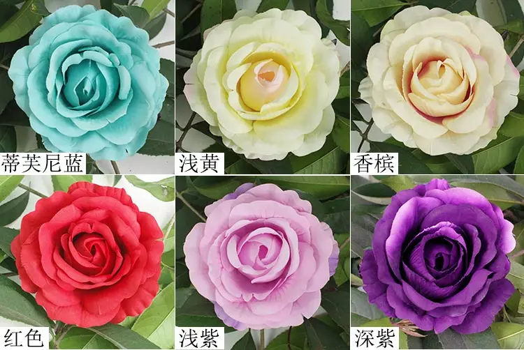 Artificial & Dried Flowers 50pcs/Lots 12cm Large Artificial Roses Flower Heads DIY Wedding Wall Arch Flowers Valentine's Day Party Decoration Fake Flowers dried flower wreath