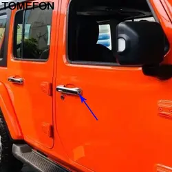 TOMEFON для Jeep Wrangler внедорожник 2018 2019 сбоку рамка дверной ручки литые накладки внешние аксессуары ABS хромовое углеродное волокно