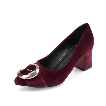 

2019 age season fashion with shallow thick with high pointed mouth female 33-48 single shoes