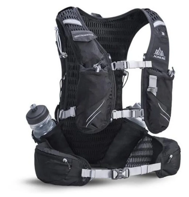 AONIJIE  Men Women Outdoor Running Marathon Lightweight Hydration Backpack With 2Pcs 600ml Bottles Hiking Cycling15L Vest Pack