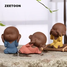 Дзен стиль фиолетовая глина Исин чайные Домашние животные маленький монах Креативные украшения ручной работы изделия керамический чайный поднос настольные украшения для дома