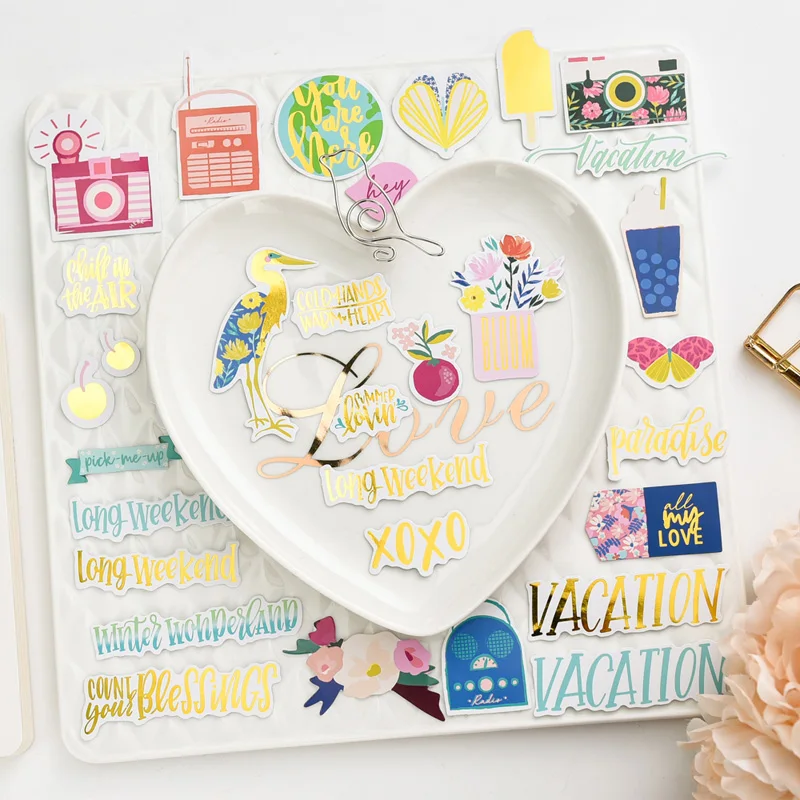 Summer Vacation Colorful Cardstock Die Cuts for DIY scrapbooking/photo album/ Planner Decoration Crafts | Дом и сад