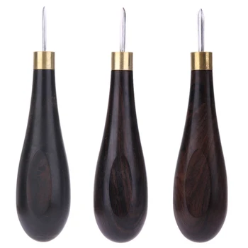 

Handmade Craft DIY Leather Craft Sandalwood Rhombus Leather Reaming Awl Cone Spacing Leather Punch Tool S-L