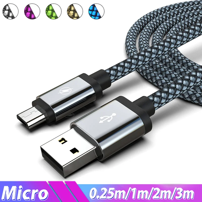 Кабель Micro Usb для Samsung Galaxy S7 S6 Edge J7 J5 J3 2017 2016 Android 3 м 2 1 м|Кабели мобильных телефонов| |