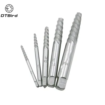

5pcs Damaged Screw Extractor Drill Bits Set Broken Steel Screw Bolt Pipe Easy Out Removal Tool Kit Double Side Screw Extractors