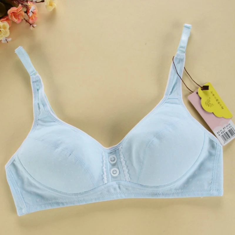 

Pure Cotton Lolita Bra Adjustable Straps Two-Button Short Lace Girls Bras Underwear Women BH Breathable Soutien Gorge Fitness