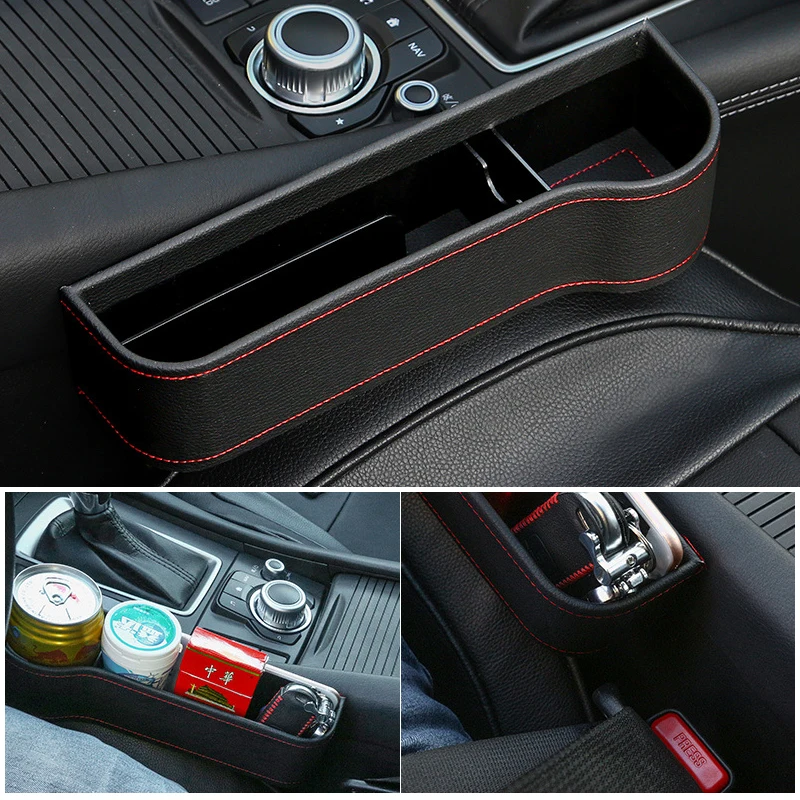 Storage Box Car Organizer Seat Gap PU Case Pocket Car Seat Side Slit for font b