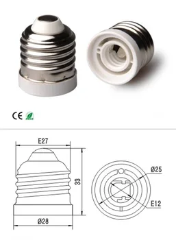 Online 2000pcs E27 To E12 LED Table Lamp Chandelier Light Bulb Base Socket Adapter Converter Lampholder Free Shipping