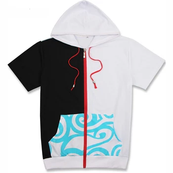 

Anime Gintama Silver Soul Hoodie Women Short Sleeve Sweatshirt Autumn Cotton Print Hoody Casual Zipper Cosplay Clothes