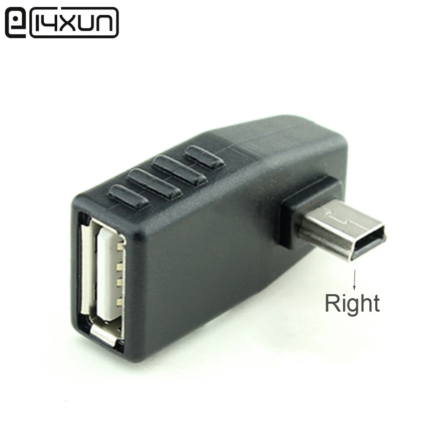 1pcs Mini USB Male to Female USB 2.0 A Type 5Pin Plug Connector L Shape