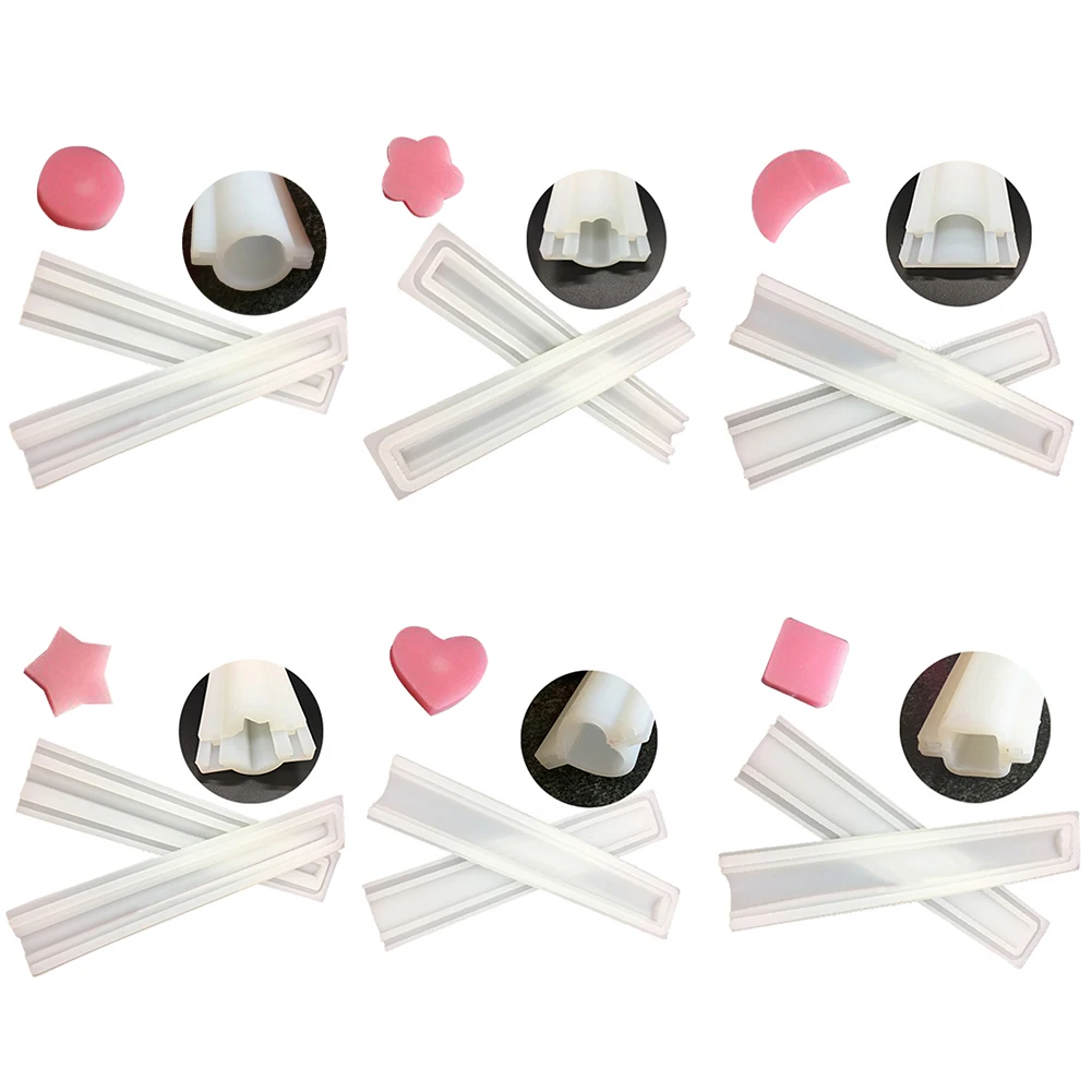 Round Heart-shaped Plum Blossom Shape Five-pointed Star DIY Handmade Silicone Soap Tube Mould