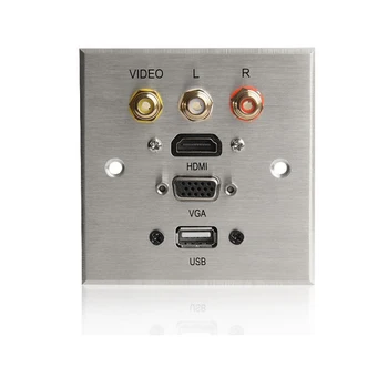 

AC100-240V Wall Outlet ,high quality aluminum alloy panel Electric Socket for Hotel Office Bank used Multi-function Customized