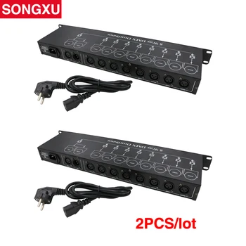 

8 Ways DMX Distributor Stage Lighting Controller DMX512 Splitter Light Signal Amplifier for Stage Equipment 2pcs/lot/SX-EL010